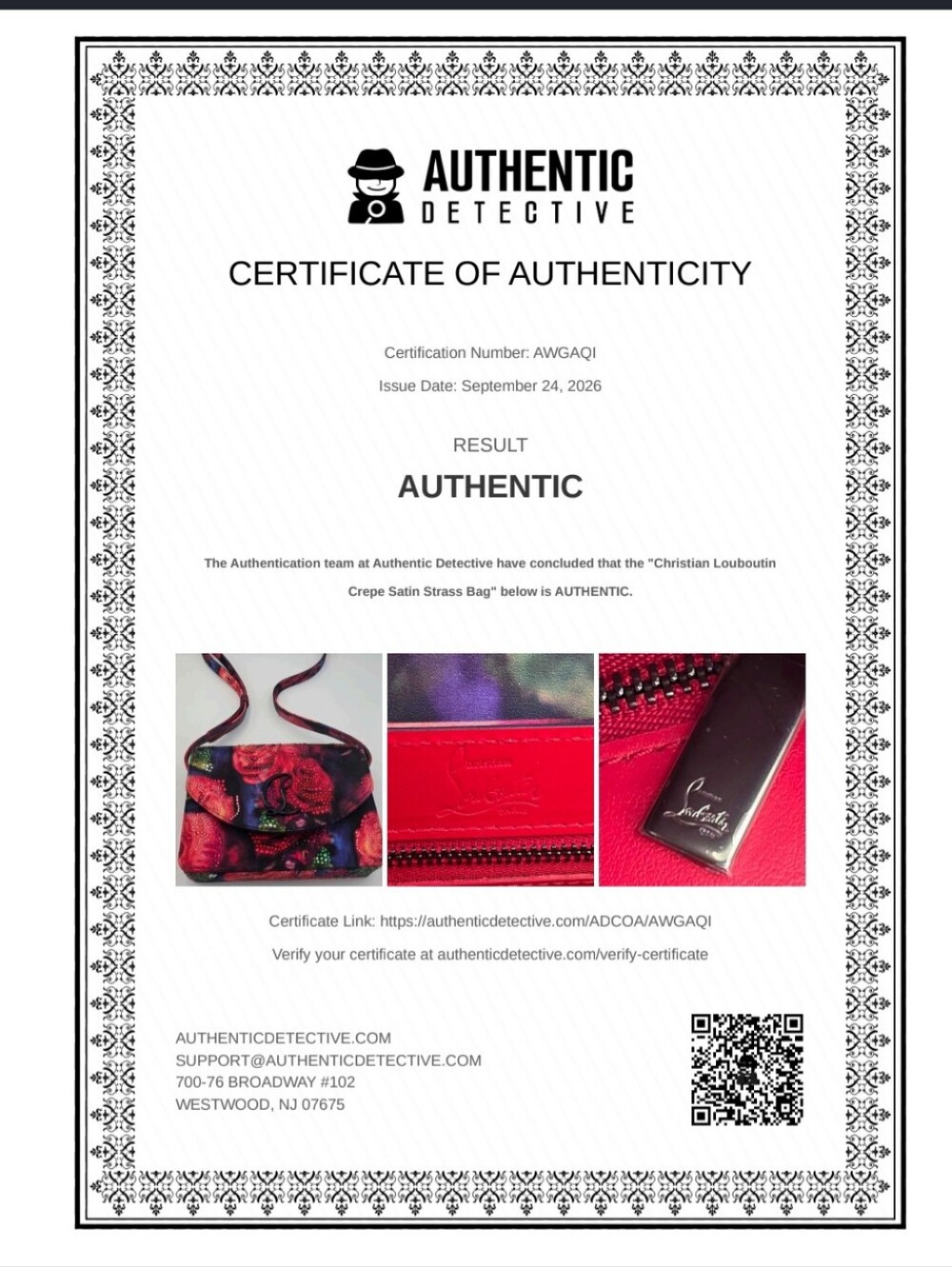 Christian Louboutin Loubi54 Crepe Satin Roses Small Crossbody (NWT)COA💙🌹💙 - Picture 16 of 16